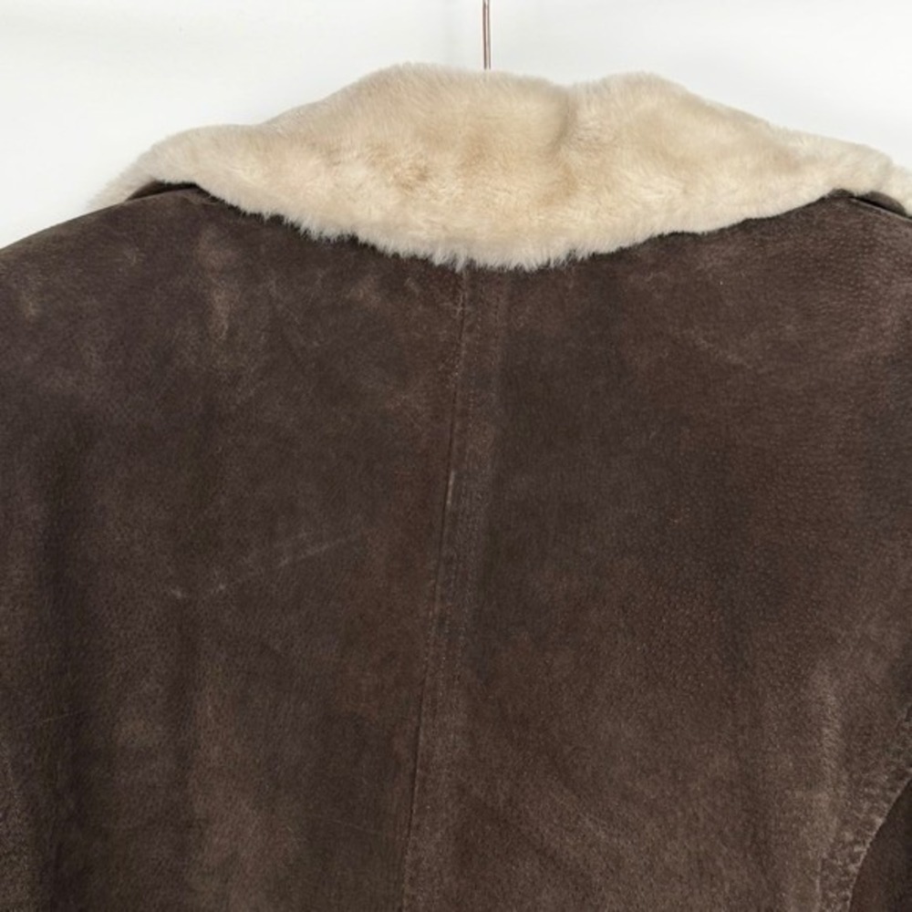Wilsons Adventure Bound Vintage Brown Suede Shearling Aviator Jacket Large - Picture 7 of 8